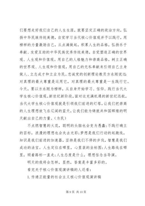 关于核心价值观演讲稿.docx