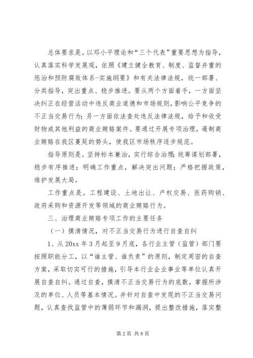 自治区关于开展治理商业贿赂专项工作实施方案.docx