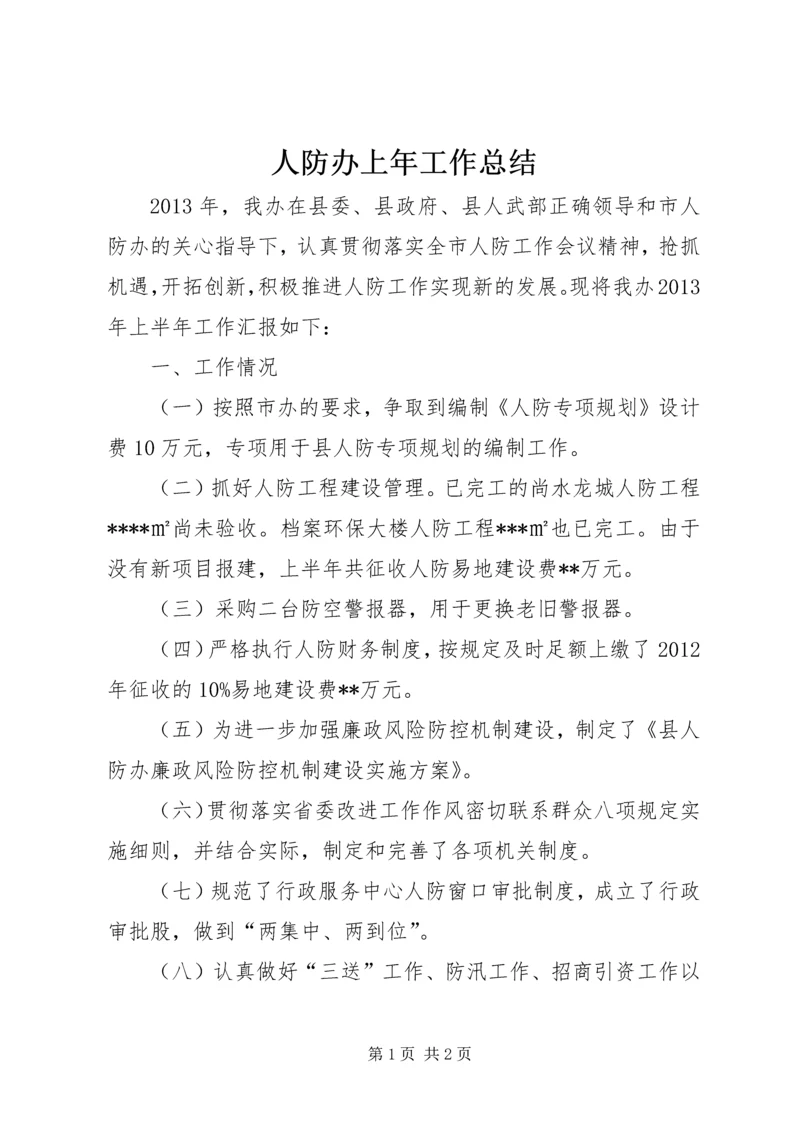 人防办上年工作总结.docx