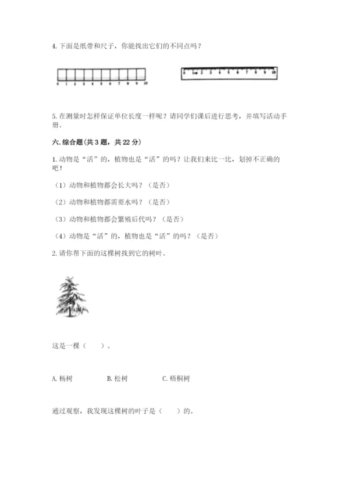 教科版一年级上册科学期末测试卷【黄金题型】.docx