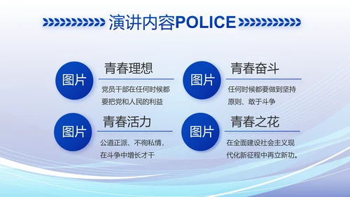 蓝色大气警察公安派出所工作总结动态PPT模板