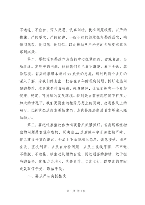 领导在巡察意见反馈会上的讲话(省级局).docx