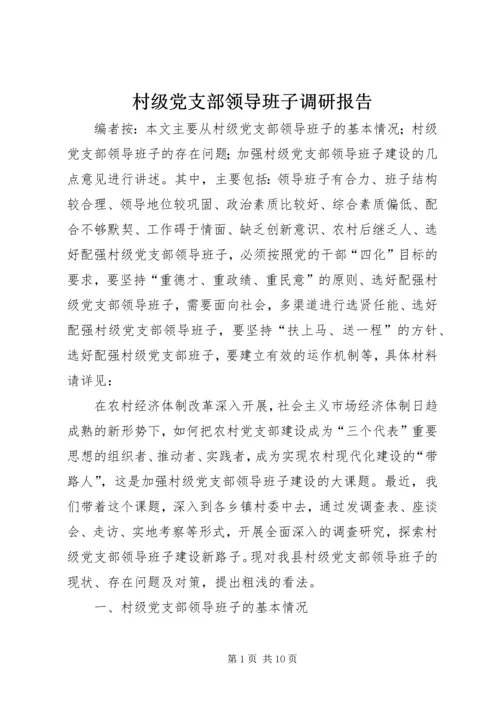 村级党支部领导班子调研报告.docx