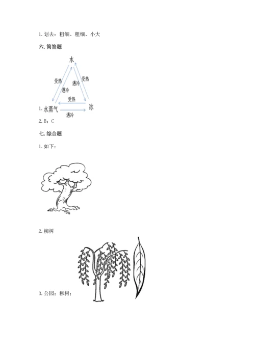 教科版科学一年级上册第一单元《植物》测试卷及参考答案【模拟题】.docx