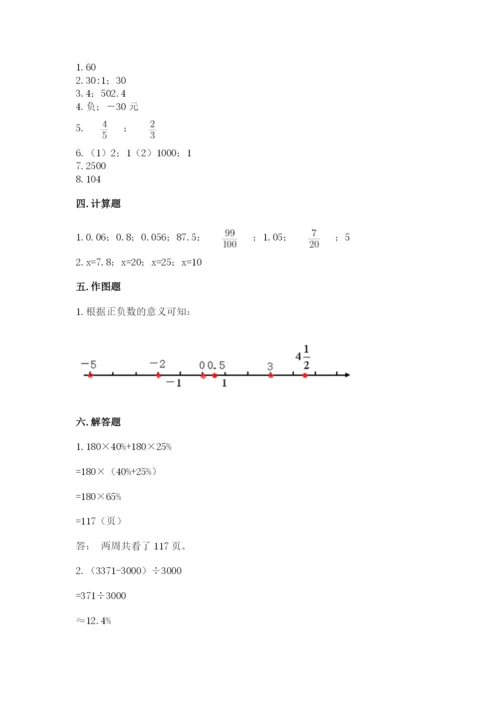 海门市六年级下册数学期末测试卷精品含答案.docx