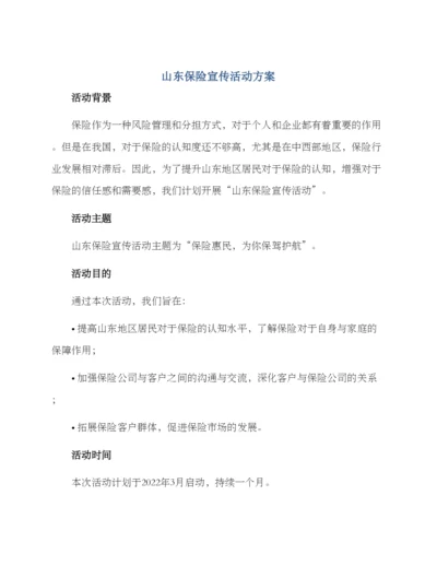 山东保险宣传活动方案.docx