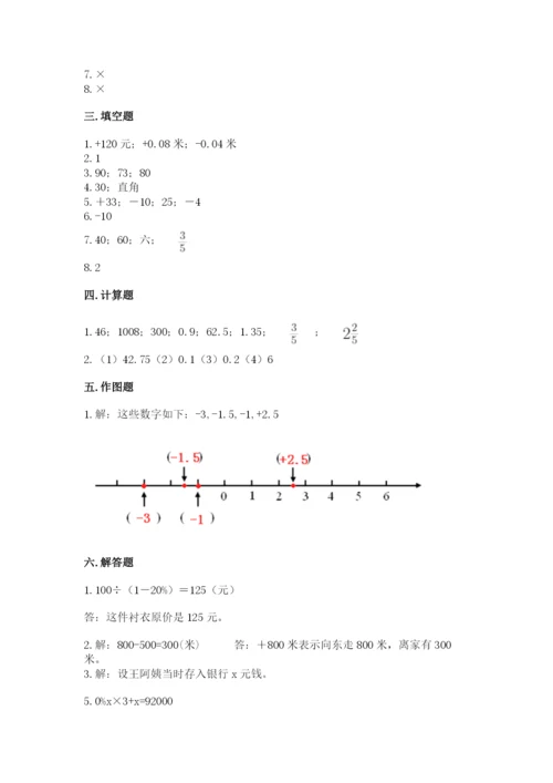 冀教版六年级下册数学 期末检测卷精品带答案.docx
