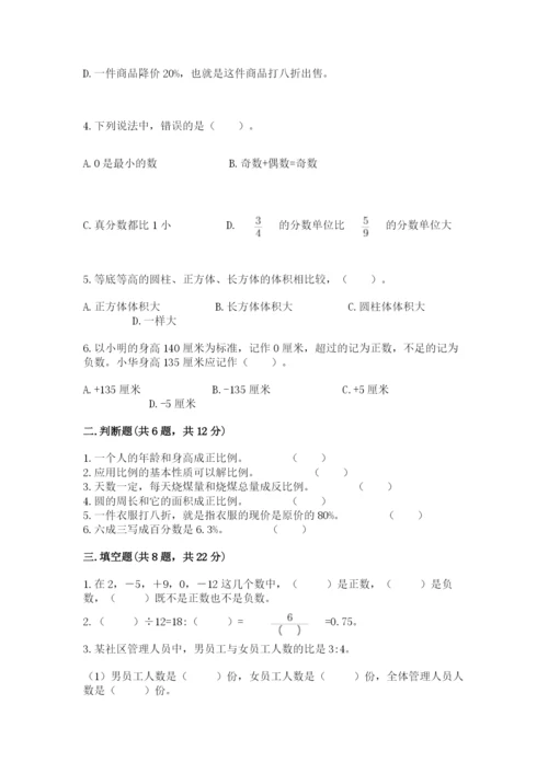 阜阳市小升初数学测试卷完美版.docx