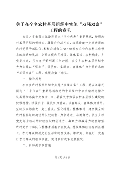关于在全乡农村基层组织中实施“双强双富”工程的意见.docx