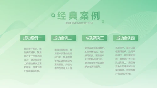 绿色大气医疗公司宣传年终工作总结动态PPT