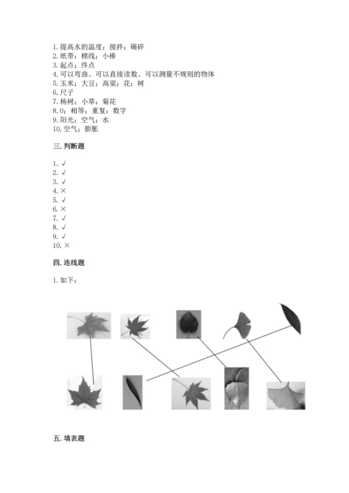 教科版一年级上册科学期末测试卷精品（精选题）.docx