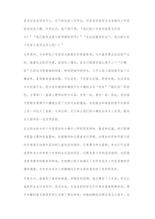 乡村少年宫未来发展之我思.docx