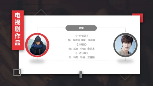 新人演员艺人简历通用PPT模板