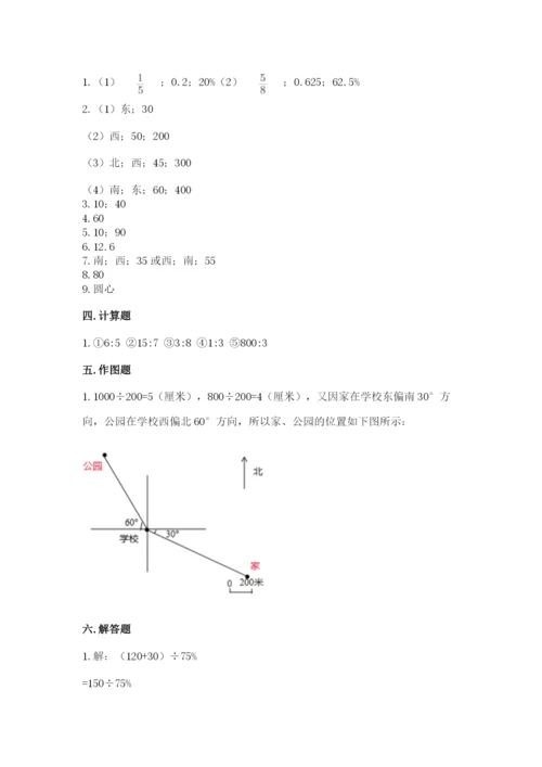 小学数学六年级上册期末考试试卷及参考答案（模拟题）.docx