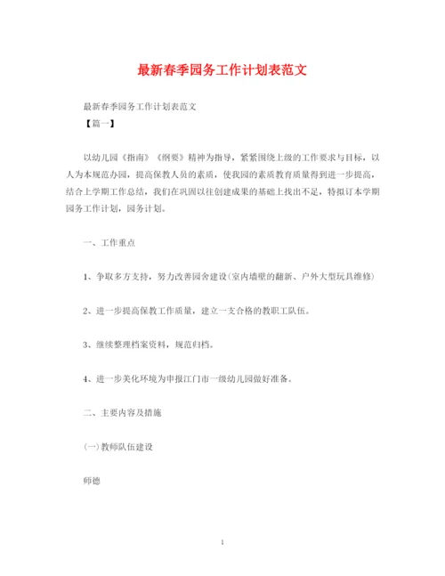 精编之春季园务工作计划表范文2).docx