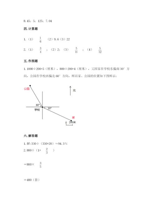 小学六年级数学上册期末考试卷精品【易错题】.docx