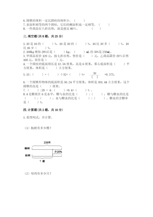 北京版六年级下册数学期中测试卷及完整答案（考点梳理）.docx