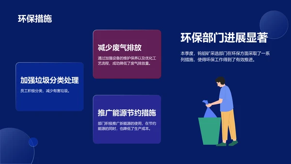 蓝色智能科技部门季度工作总结PPT模板