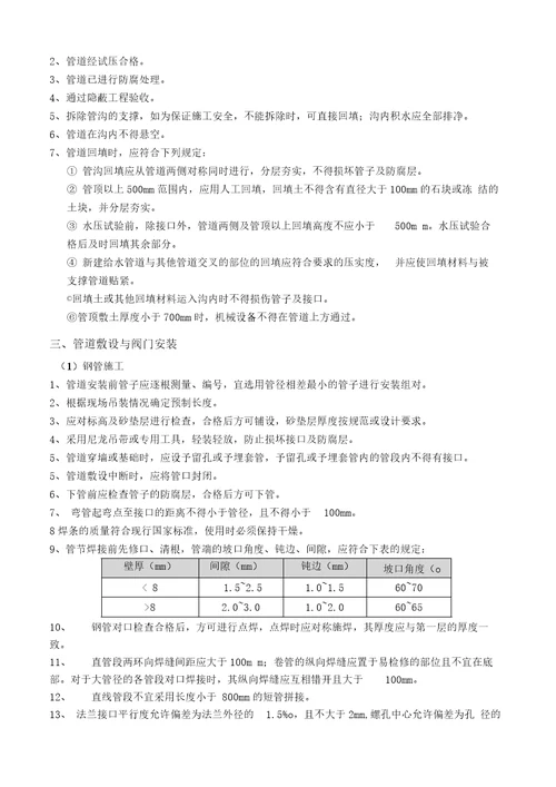 室外消防和喷淋管网施工方案