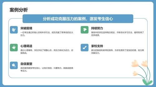 蓝色小清新高考心理辅导讲座PPT模板