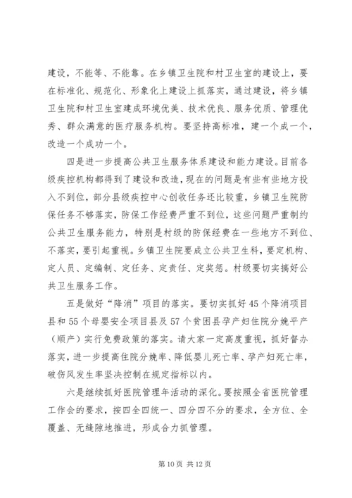 卫生工作调研座谈会上讲话.docx