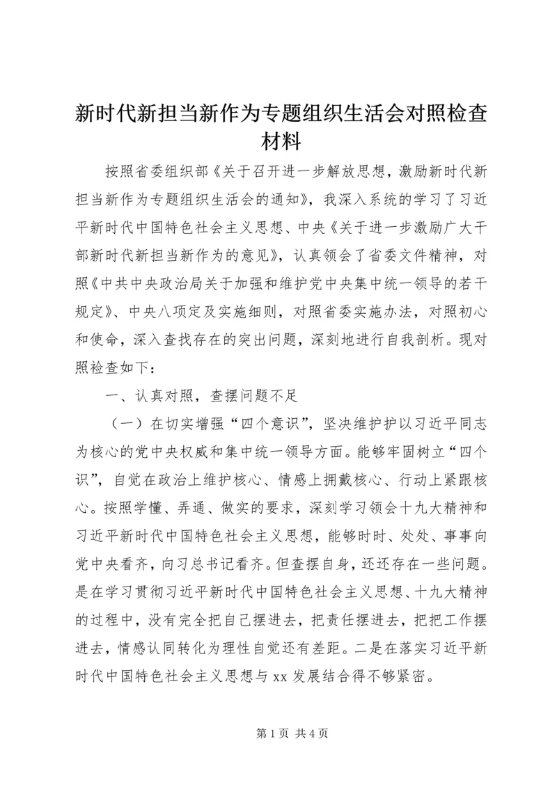 新时代新担当新作为专题组织生活会对照检查材料.docx