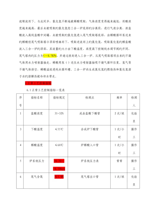 化学有限公司盐酸三合一石墨合成炉生产标准工艺安全操作专题规程.docx