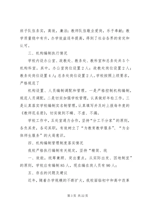 学校机构编职履责情况自评报告.docx