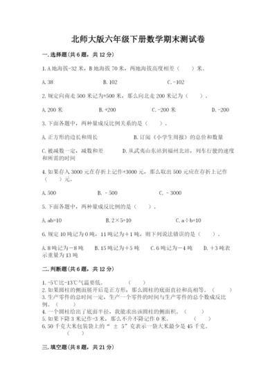 北师大版六年级下册数学期末测试卷精品【巩固】.docx