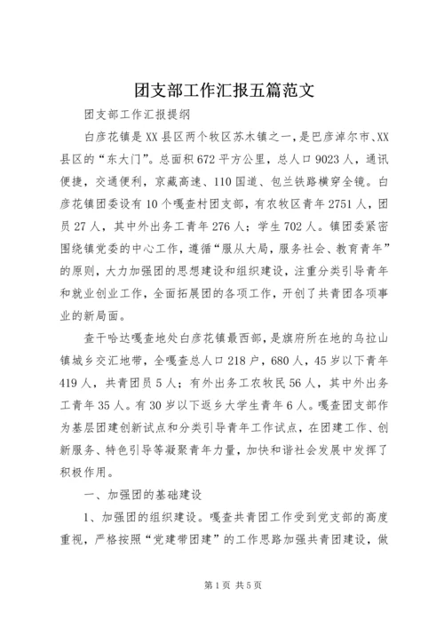 团支部工作汇报五篇范文 (4).docx