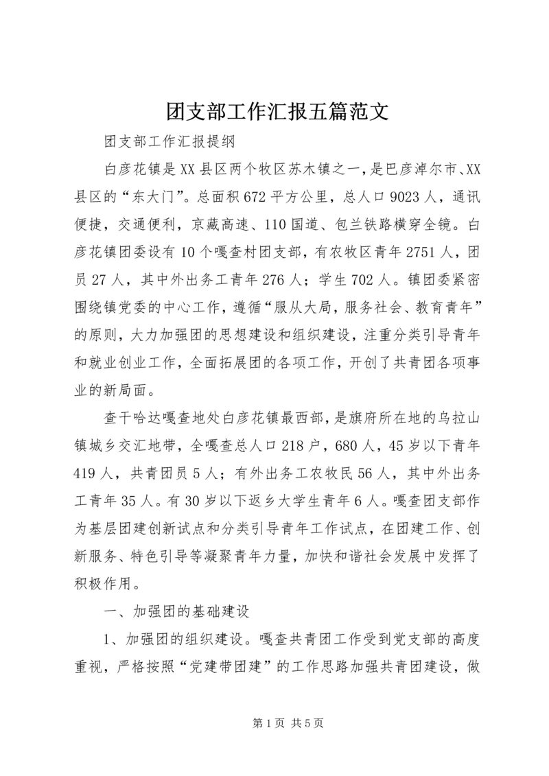 团支部工作汇报五篇范文 (4).docx