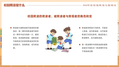 插画风反对校园霸凌主题班会PPT校园欺凌
