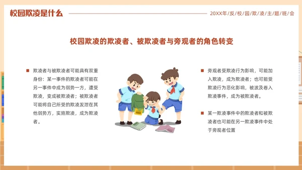 插画风反对校园霸凌主题班会PPT校园欺凌