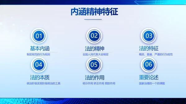 蓝色科技与法律法规宣传PPT动态模板