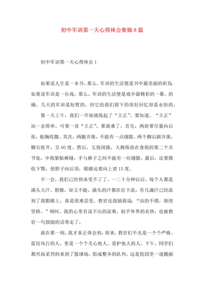 初中军训第一天心得体会集锦8篇.docx