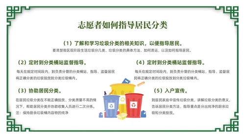 绿色简约风垃圾分类督导员培训课件