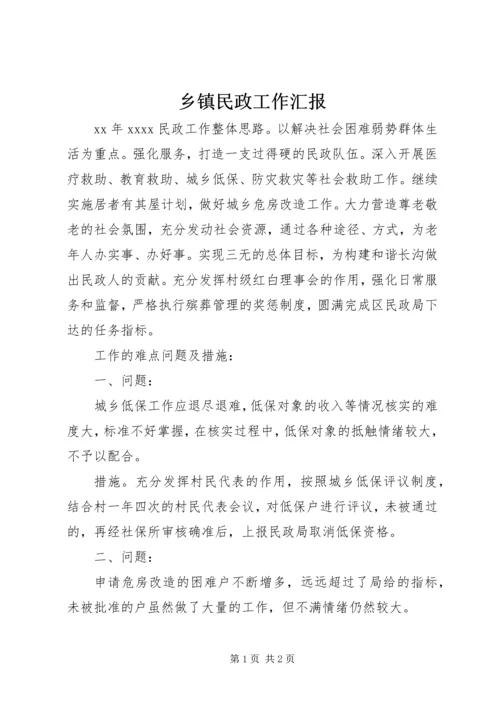 乡镇民政工作汇报.docx