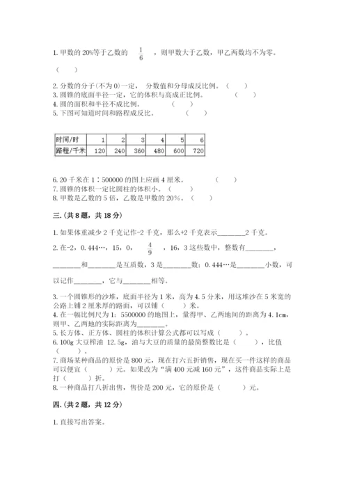 苏教版六年级数学小升初试卷及答案（夺冠系列）.docx