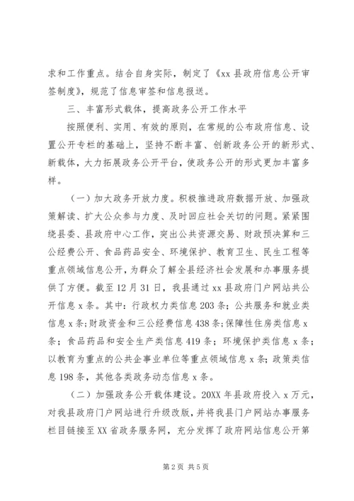 人民政府办公室201X年政务公开工作自查情况报告.docx