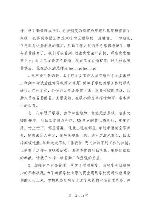 学校总务处后勤管理工作总结.docx
