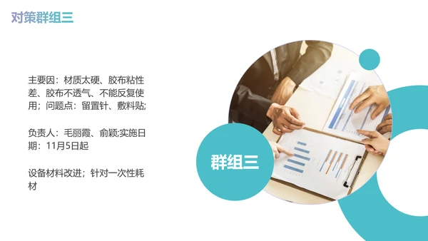 减少留置针穿刺次数商务蓝色PPT品管圈医疗质量管理品管圈