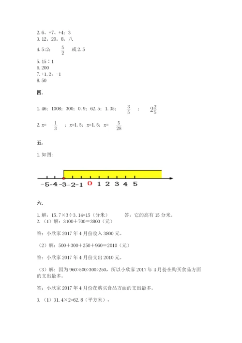 山西省【小升初】2023年小升初数学试卷及答案（必刷）.docx