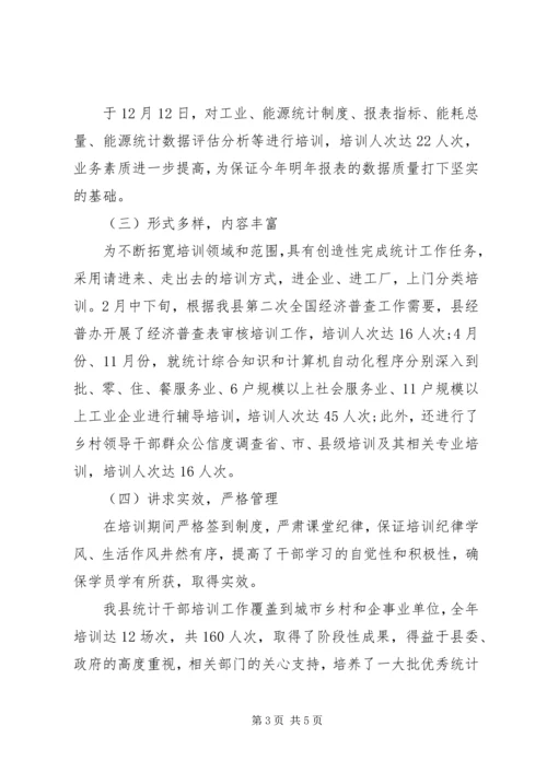 统计局干部培训工作总结和工作计划.docx
