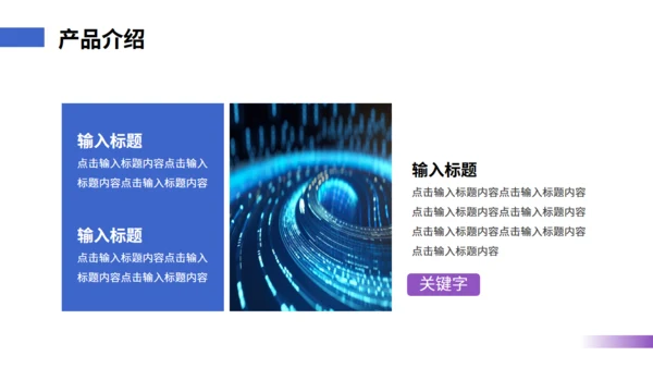 紫色流光高端新品发布会通用PPT模板