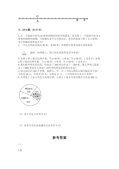 小学六年级数学摸底考试题附参考答案【轻巧夺冠】.docx