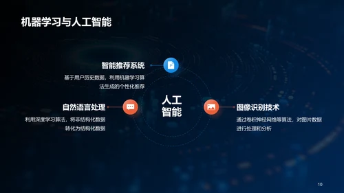 蓝色创意酷炫数据科学再数据服务中的应用PPT模板