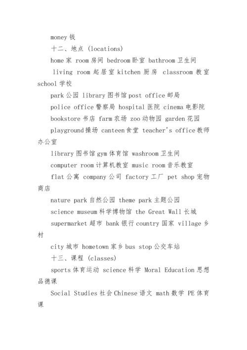 小升初英语单词分类汇总.docx