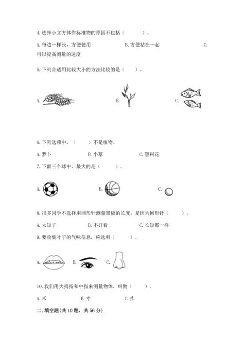 教科版一年级上册科学期末测试卷带答案（培优b卷）.docx