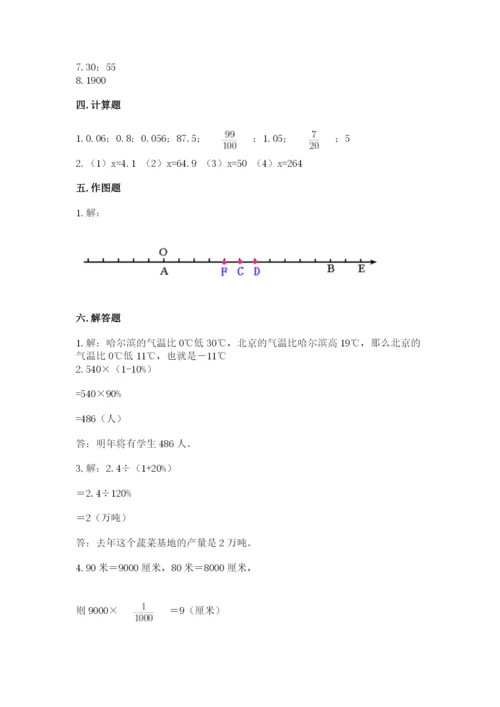 沪教版小学六年级下册数学期末综合素养测试卷及完整答案【各地真题】.docx