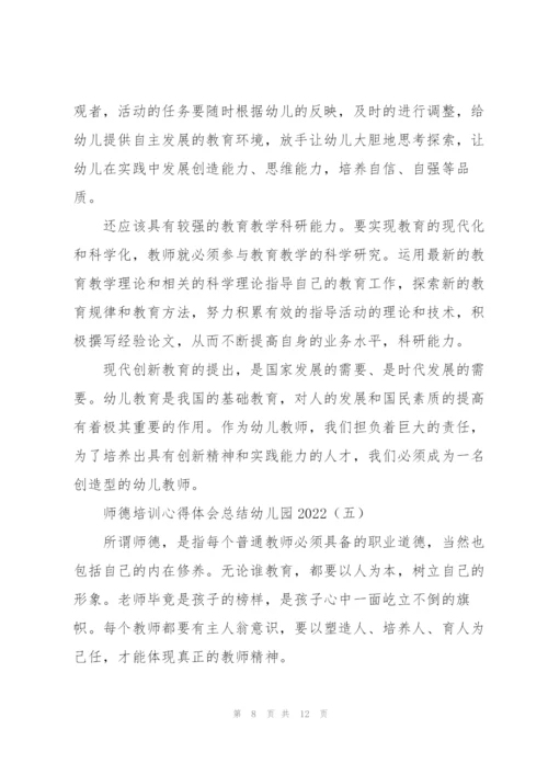 师德培训心得体会总结幼儿园2022.docx
